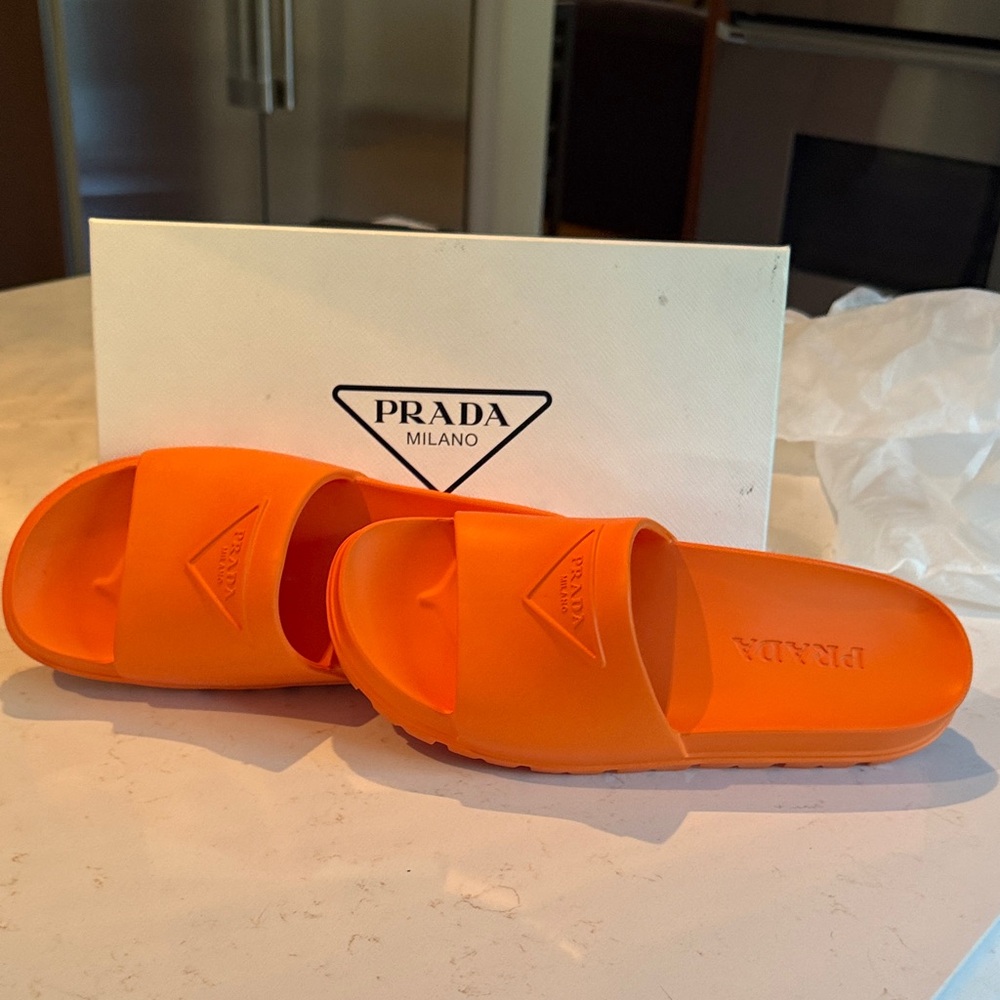 Prada Vibrant Orange Sandals